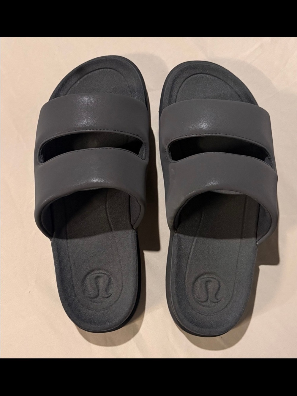 lululemon athletica Women's Double-Strap Slide Sandals in Dark Gray